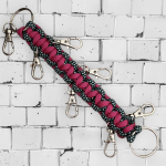 Schleifenorganizer - Bow Organizer dunkelpink/ Muster türkis